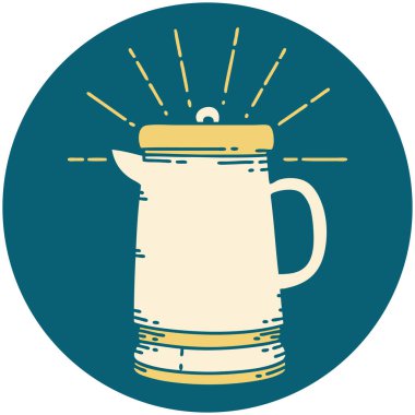 Dövme stili kahve demliğinin simgesi