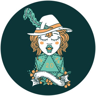 Doğal 20 zarlı insan ozan ikonu