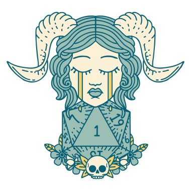 Retro Dövme Tarzı Hüzünlü döşeme Doğal bir d20 zar atışıyla