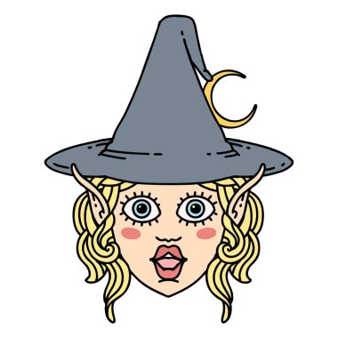 Retro Dövme Biçimli elf karakter yüzü