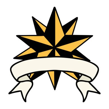 Yıldızlı geleneksel dövme.