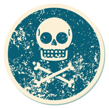 Bir kafatasının sembolik depresif dövme görüntüsü