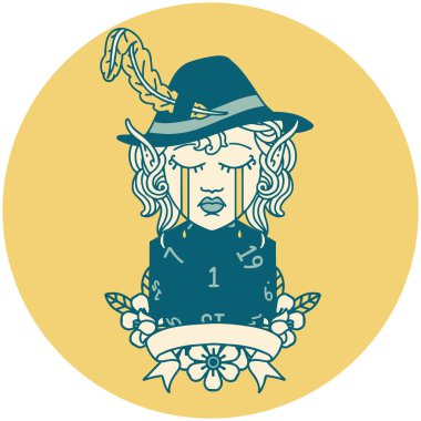 Retro Dövme Tarzı Ağlayan Elf Ozan Karakteri