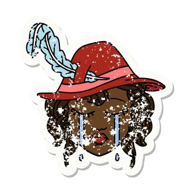 Retro Dövme Tarzı Ağlayan İnsan Ozanı