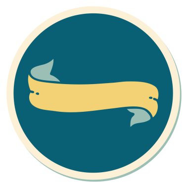 Dövme çıkartması geleneksel bir pankart stiliyle