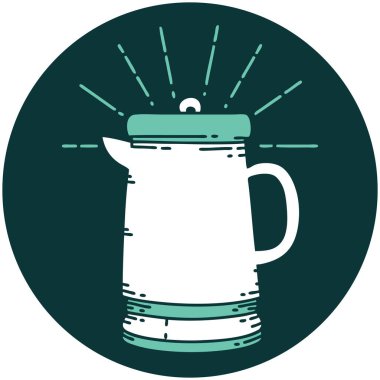 Dövme stili kahve demliğinin simgesi