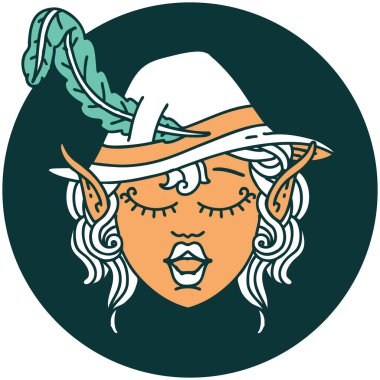 Elf şair karakter yüzü simgesi