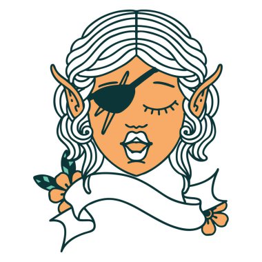 Retro Dövme Tarzı Elf düzenbaz karakter yüzü