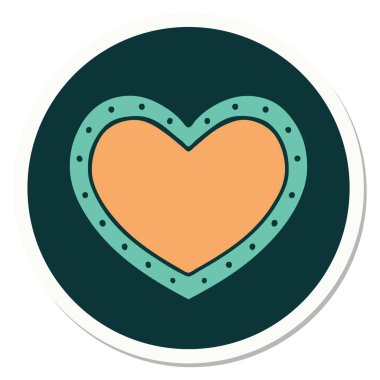 Dövme çıkartması geleneksel bir kalp tarzında.