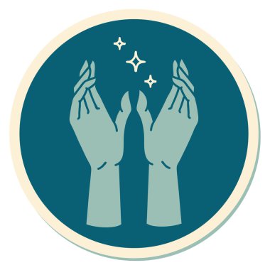 Geleneksel mistik eller stiliyle dövme çıkartması