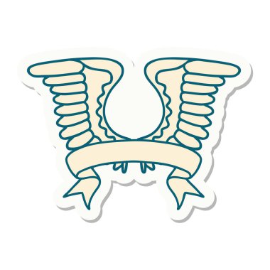 dövme stili etiketi bir kanat sancağı ile