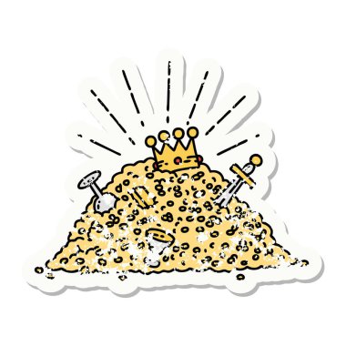 Eski bir dövme stili altın yığını.