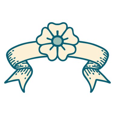 Geleneksel dövmeli çiçek bayrağı