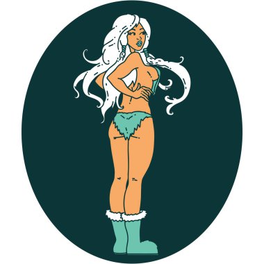 Geleneksel Viking kız dövmesi.