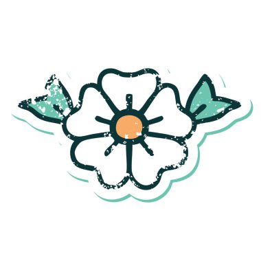 Bir çiçeğin sembolik dövmeli resmi