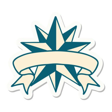 dövme stili etiketi bir yıldızın sancağı ile