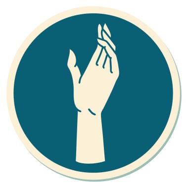 Dövme çıkartması geleneksel bir el stili.