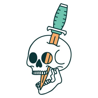 Bir kafatasının ikonik dövme şekli