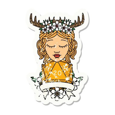 Retro Dövme Tarzı Doğal 20 Yuvarlaklı İnsan Druid