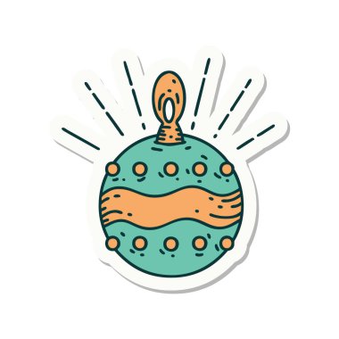 Dövme stili Noel süsü çıkartması.