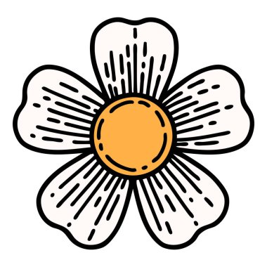 Geleneksel çiçek şeklinde dövme.