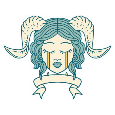 Retro Dövme Biçimi ağlama parşömenle kiremitlendirme