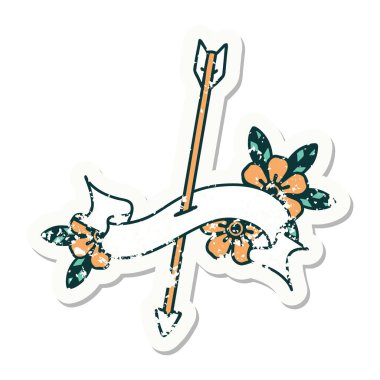 Bir ok sancağına sahip eski bir etiket