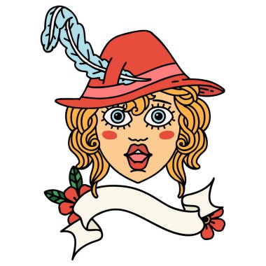 Retro Dövme Tarzı İnsan Ozan karakter yüzü