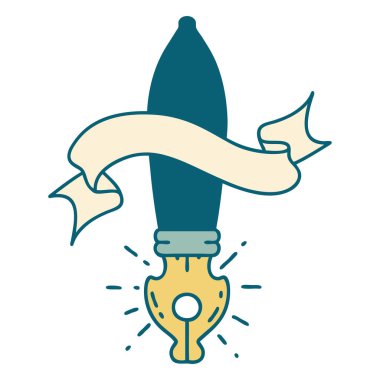 Dövme stili dolma kalemli parşömen.