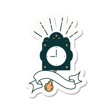 Dövme stili tıklayan saatin çıkartması