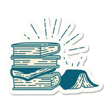 Dövme stili kitap yığını çıkartması