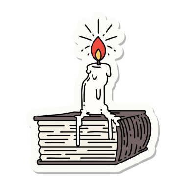 Dövme stili mum etiketi kitapta eriyor.