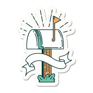 Dövme stili kapalı posta kutusu etiketi