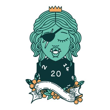 Retro Dövme Biçimli 20 zarlı haydut karakter