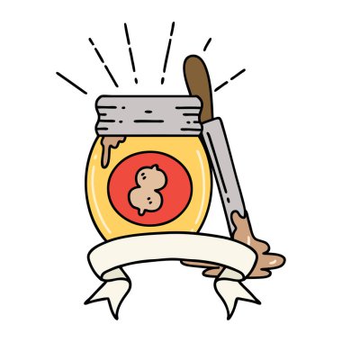 Dövme stili fıstık ezmeli parşömen.