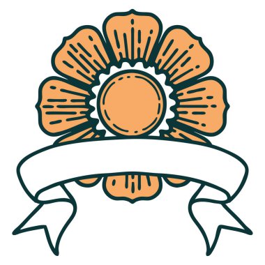 Geleneksel dövmeli çiçek bayrağı