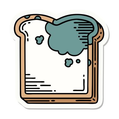 Geleneksel küflü ekmek stili dövme çıkartması.