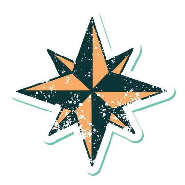 Bir yıldızın sembolik dövmeli görüntüsü