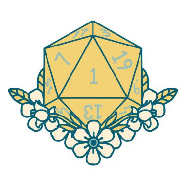 Retro Dövme Biçimi Doğal Zar Çiçek elementli