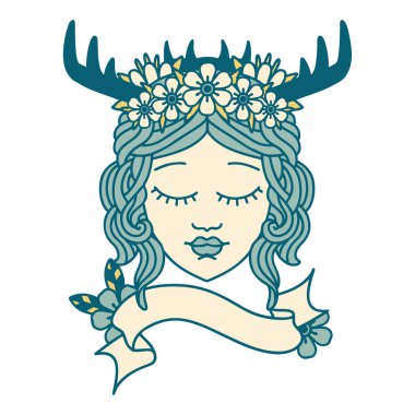 Retro Dövme Biçimli İnsan Druid