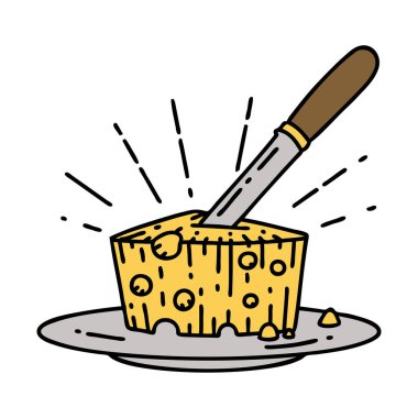 Geleneksel bir peynir dövmesi çizimi