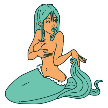 Bir denizkızının ikonik dövme görüntüsü