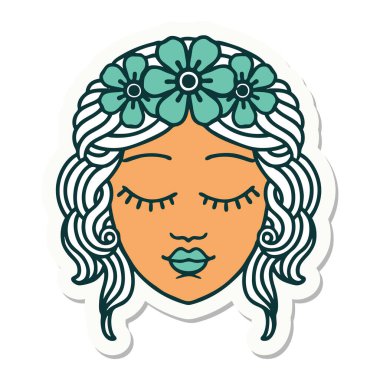 Geleneksel bir dövme stili olan bakire yüzü.