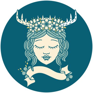 Retro Dövme Biçimli İnsan Druid