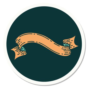 Dövme çıkartması geleneksel bir pankart stiliyle