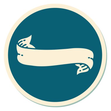 Dövme çıkartması geleneksel bir pankart stiliyle