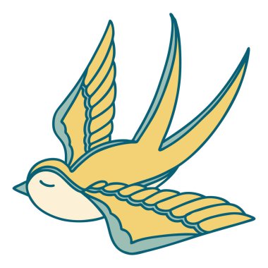 Bir kırlangıcın ikonik dövme şekli