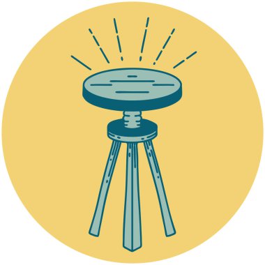 Dövme stili ahşap tabure ikonu