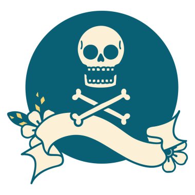 çapraz kemikli dövme biçimi simgesi