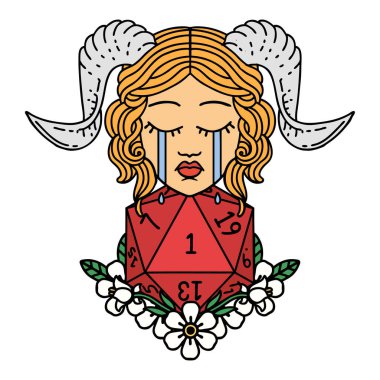 Retro Dövme Biçimi ağlama Doğal bir D20 zar atışıyla kiremit döşeme